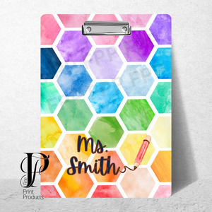 Paint Mosaics Clipboard Bright Colorful Custom Personalized with your Name